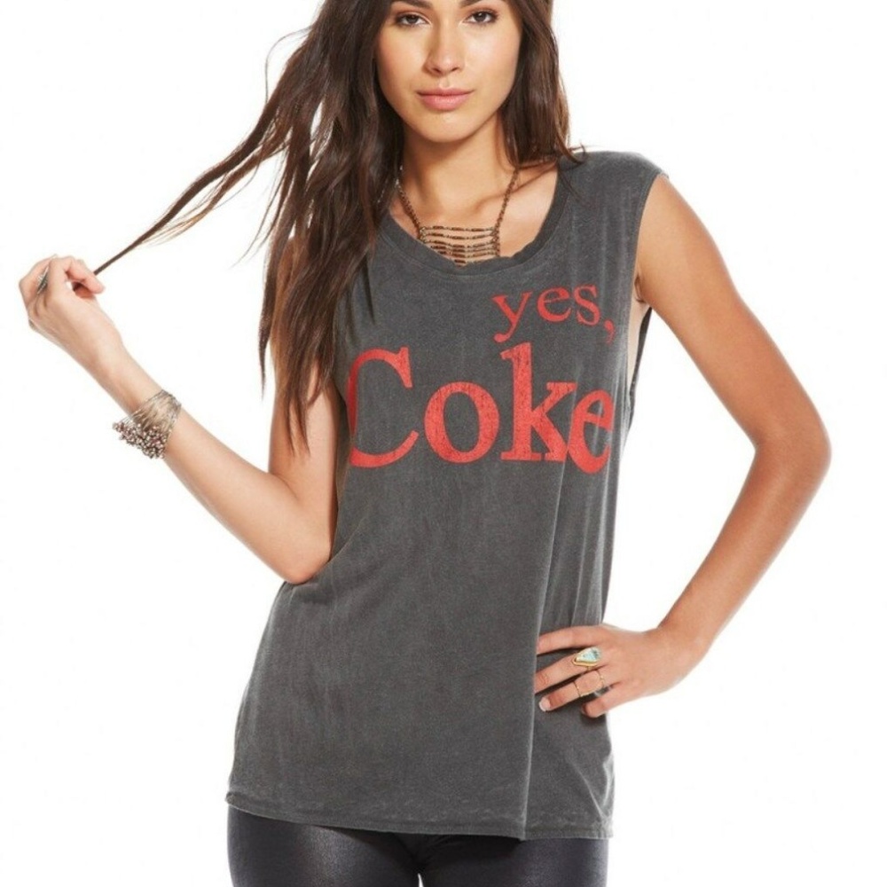 CHASER LA Coca Cola "YES COKE" Tank Vintage Black